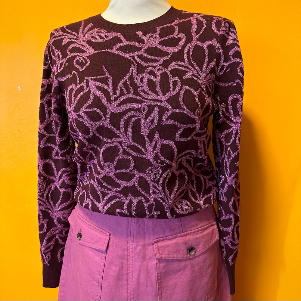 Kate Spade Scribble Flora Sweater - Size Small